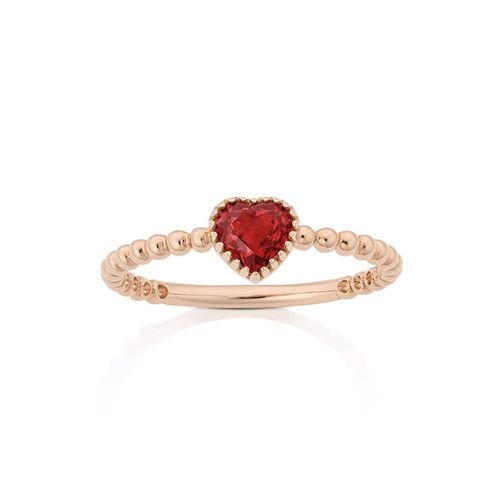 Anel em ouro rosa e granada - Ginger