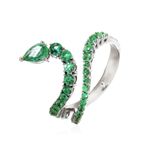 Anel em ouro branco e esmeraldas - Serpente 0