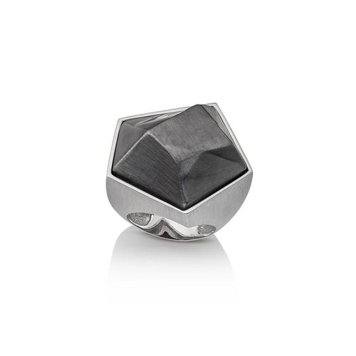 Anel em prata e ródio negro - Rock