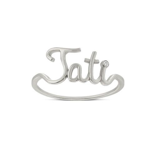Anel em ouro branco e diamante - personalizado - Selfie