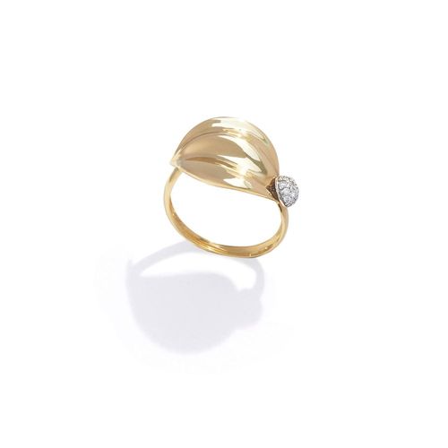 Anel ouro amarelo e branco e diamantes - Bem me Quero