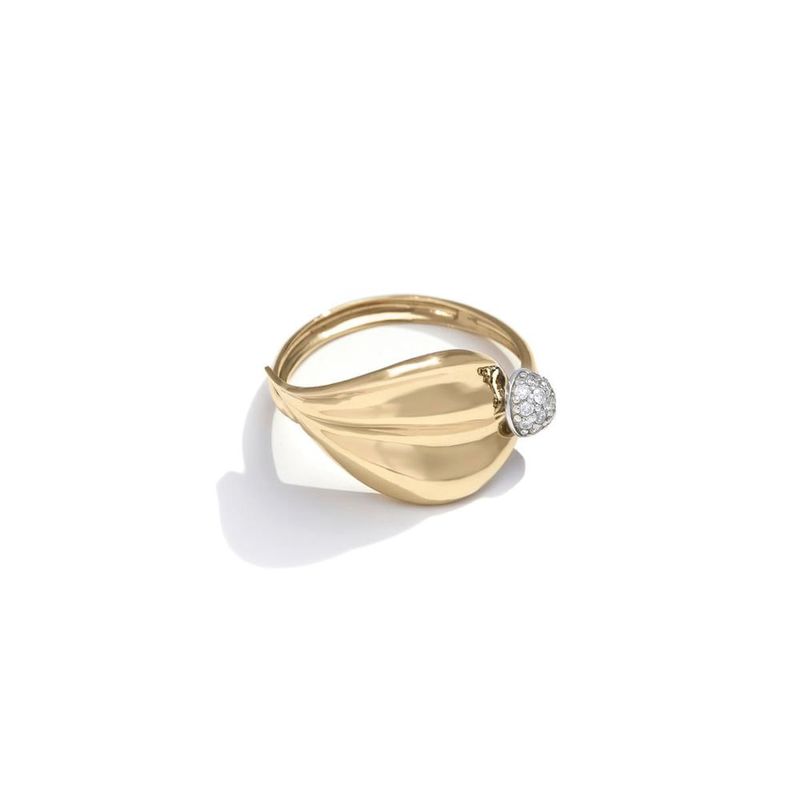 Anel ouro amarelo e branco e diamantes - Bem me Quero 2