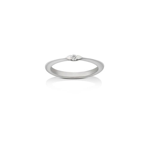 Anel em ouro branco e diamante - Ponto de Luz