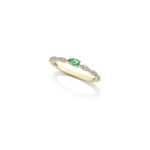 Anel em ouro amarelo  esmeralda e diamantes - Soleil 0