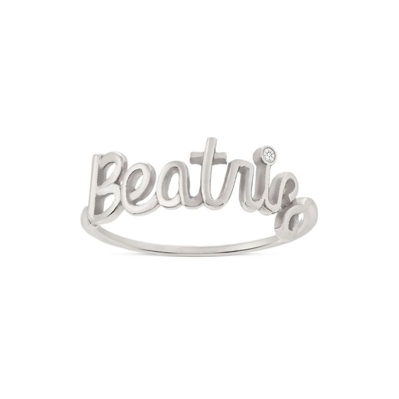 Anel em ouro branco e diamante - personalizado - Selfie 4