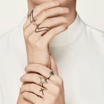 Anel em ouro rosa  espin lios e diamantes - Cruz 1