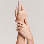 Anel em ouro branco  r dio negro e esmeralda - Ponto de Luz 1