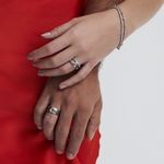 Anel em ouro branco e diamante - Duetto 1