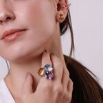 Anel em ouro branco e ametista - Mel 1