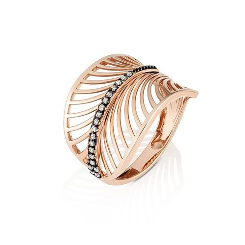 Anel em ouro rosa e diamantes - Cleo