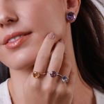 Anel em ouro branco e ametista - Mel 1