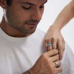 Anel em ouro branco e diamante - Duetto 2