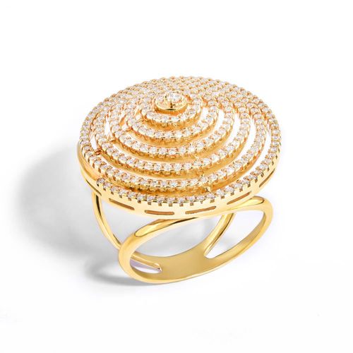 Anel em ouro amarelo com diamantes - Lagos