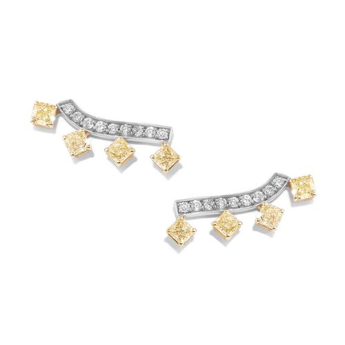 Brinco em ouro branco com diamantes - Canario