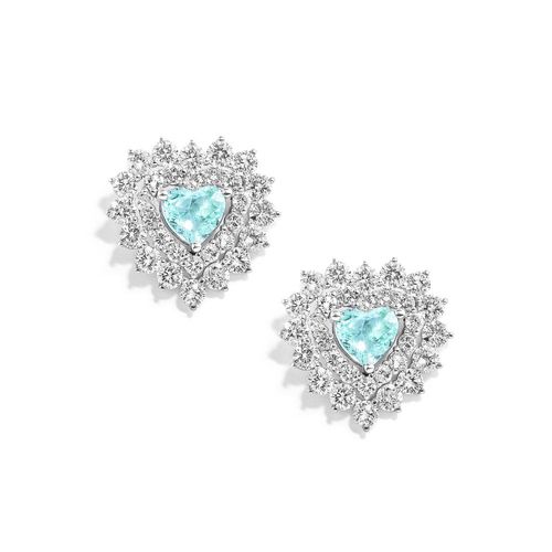 Brinco em ouro branco com turmalinas paraiba e diamantes - Aurea