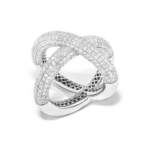 Anel em ouro branco com diamantes - Bucatini