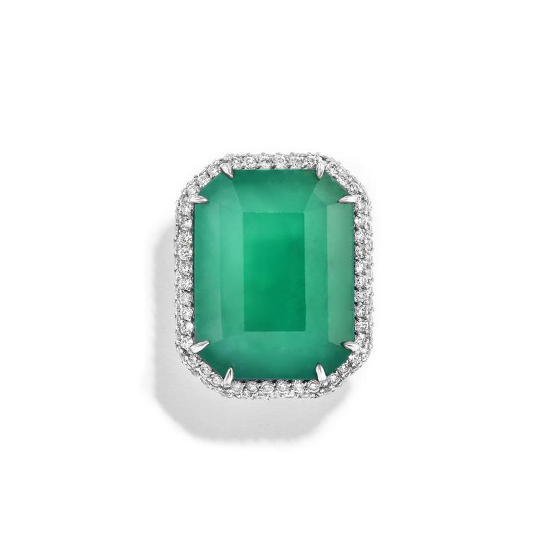 pingente em ouro branco com esmeralda e diamantes - floresta-096883-02