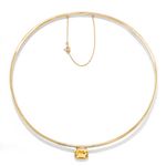 colar em ouro amarelo com citrino - emerald cut-081178-02