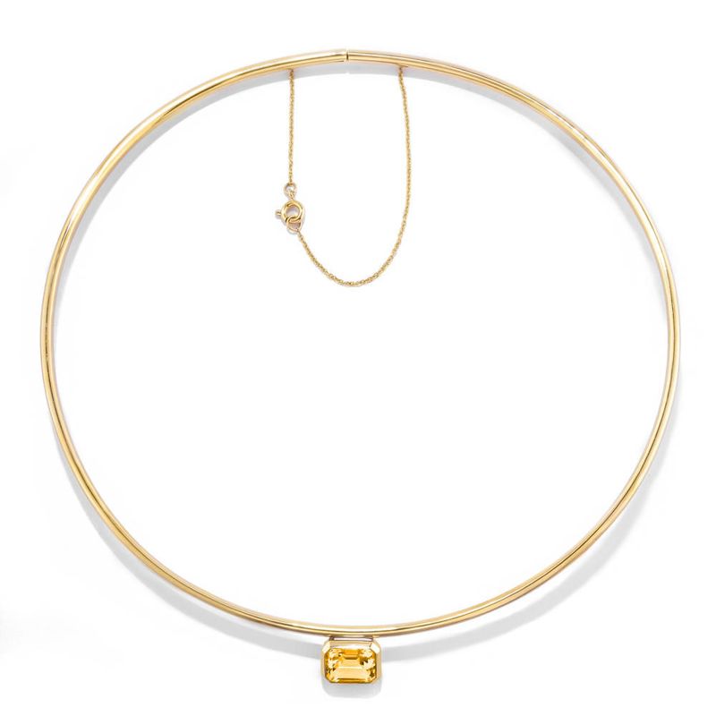 colar em ouro amarelo com citrino - emerald cut-081178-02