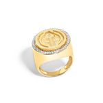 anel giratorio em ouro amarelo com diamantes - sao bento-098072-02