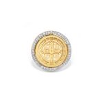 anel giratorio em ouro amarelo com diamantes - sao bento-098072-03