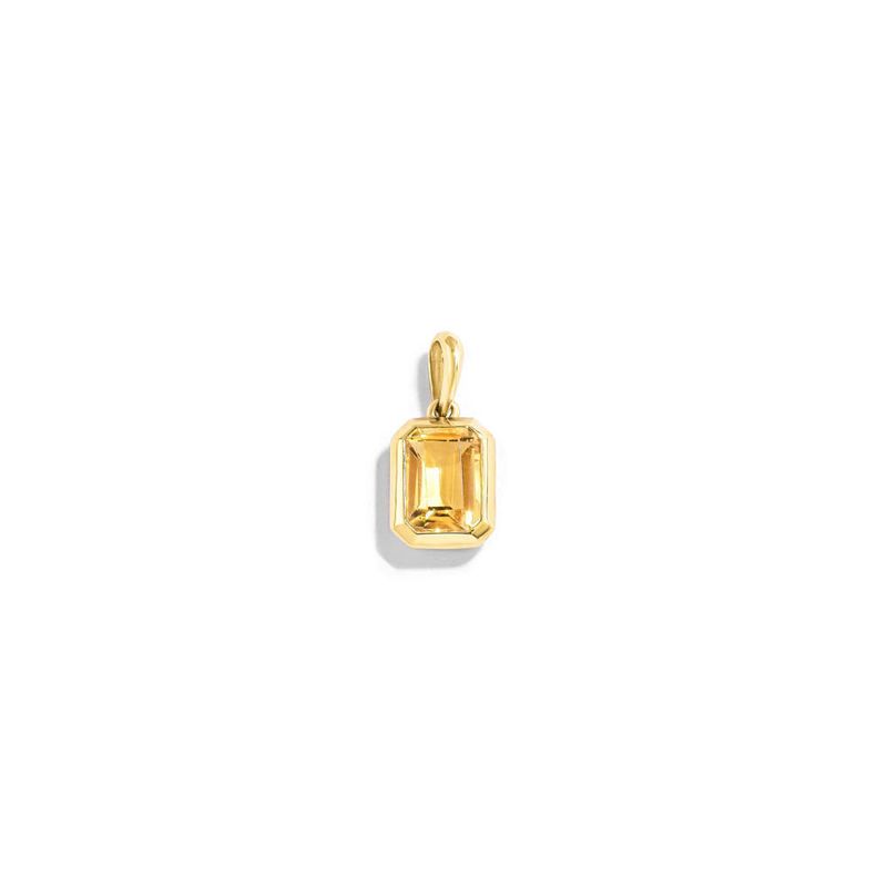 pingente em ouro amarelo com citrino - emerald cut-097811-01