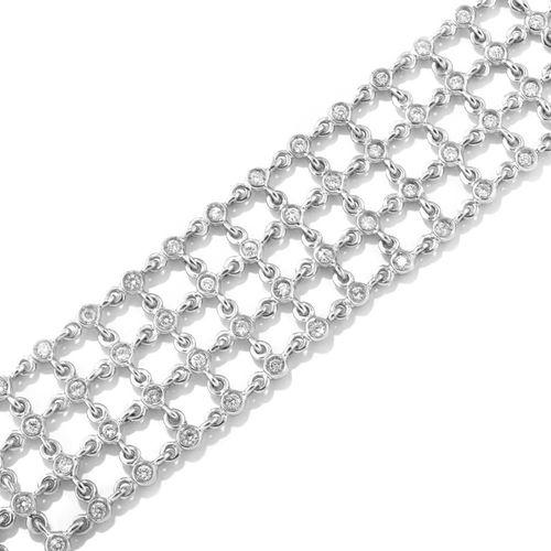 Pulseira em ouro branco com diamantes