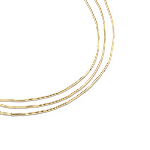 Colar em ouro amarelo 3 voltas - Canutilhos