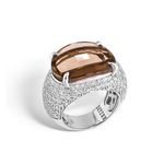 anel em ouro branco com diamantes e quartzo fume - buttons-090565-01