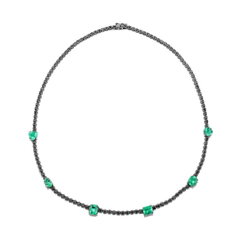 colar em ouro branco com esmeraldas e diamantes - riviera-089865-02