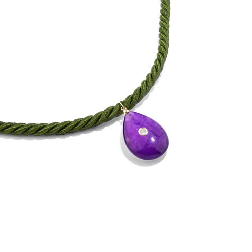 Pingente em jade com diamante - Amendoas