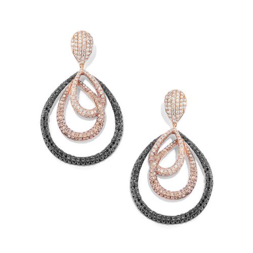 Brinco em ouro rose com diamantes