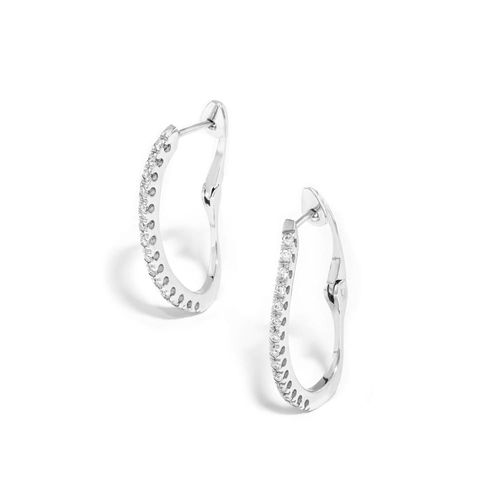 Brinco em ouro branco com diamantes - Argola