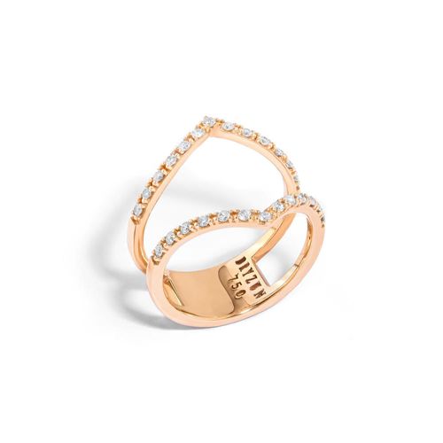 Anel em ouro rose com diamantes - Smile