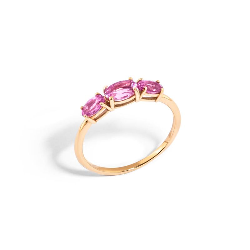 anel em ouro amarelo com turmalinas rosa - raio de lua-095102-01