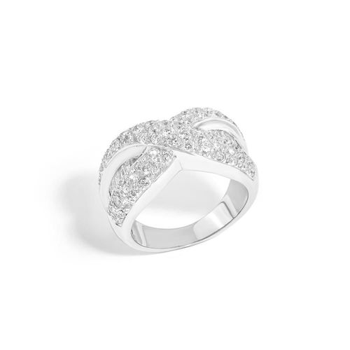 Anel em ouro branco com diamantes