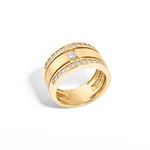 anel em ouro amarelo com diamantes - duetto duplo-071530-01