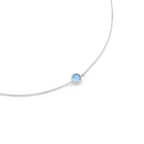 Pulseira em ouro branco com topazio azul - Ginger