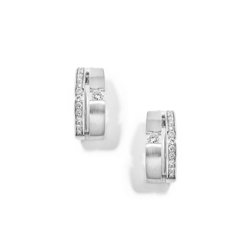 brinco em ouro branco com diamantes - duetto-096840-01