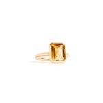 Anel em ouro amarelo e citrino - Emerald Cut 2