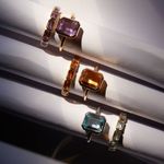 Alian a em ouro amarelo e ametista - Emerald Cut 2