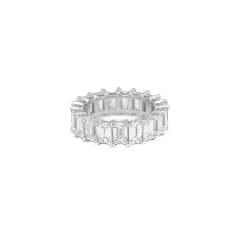 Alianca em ouro branco com diamantes - Emerald Cut                                                                                                     1