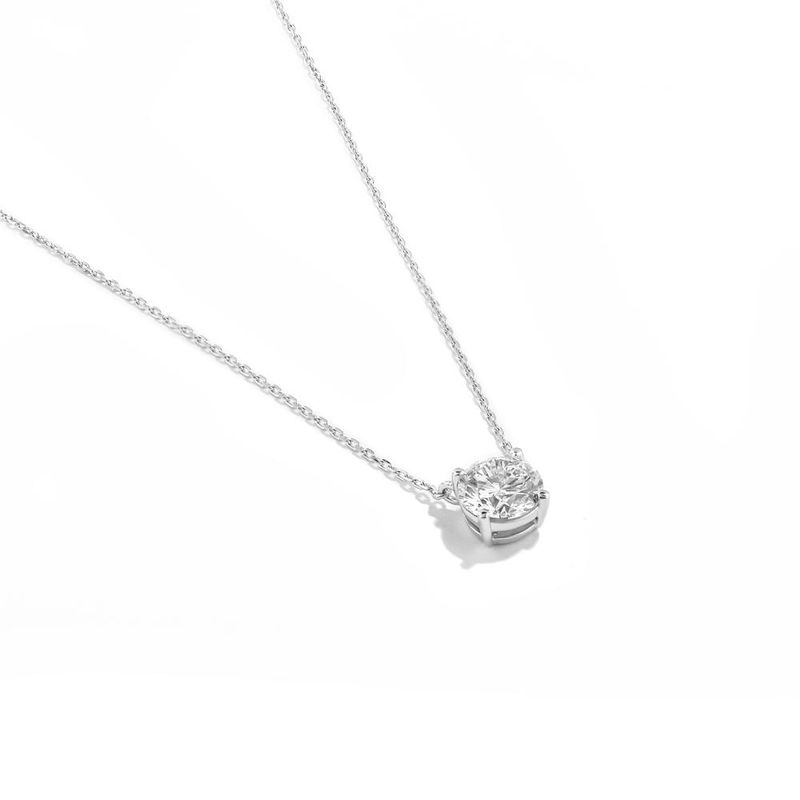 colar em ouro branco com diamante - solitario-098336-01