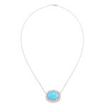 colar em ouro branco com turquesa e diamantes - danubio-084971-02