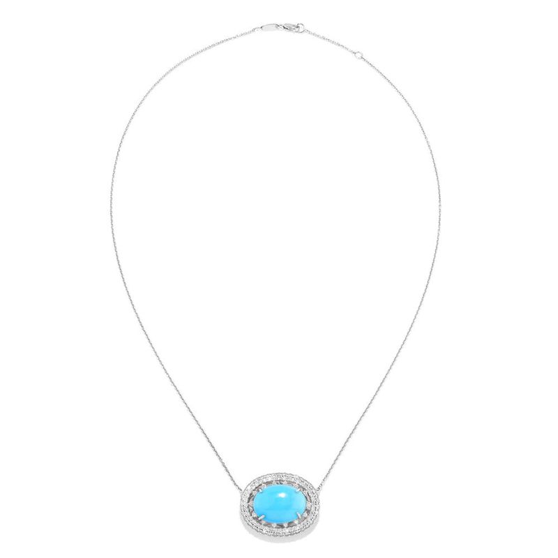 colar em ouro branco com turquesa e diamantes - danubio-084971-02