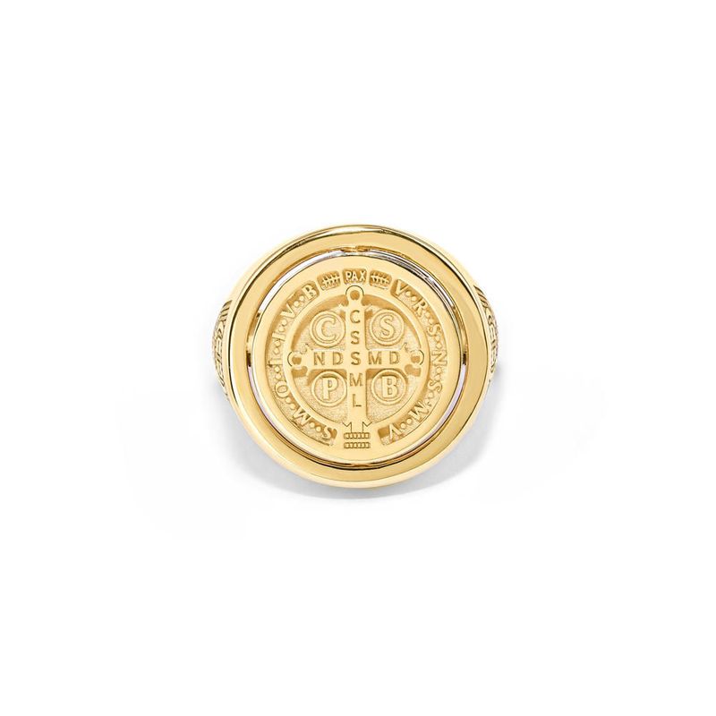 anel em ouro amarelo - sao bento giratorio-098073-03