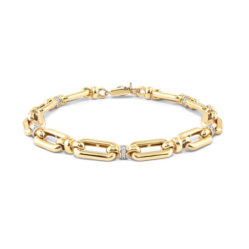pulseira em ouro amarelo com diamantes - elos-096219-02